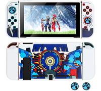 Case For Switch,Soft Protective Case Cover With Joycon Cover And Joystick Caps,Cool Anti-Scratch Protective Case Cover Compatible With Switch-Blue White