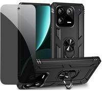Case For Xiaomi 13 Black Protective Case With Privacy Glass Screen Protector Anti-Spy