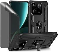 Case For Xiaomi 13 Pro Black Protective Case With Privacy Glass Screen Protector Anti-Spy