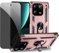 Case For Xiaomi 13 Rose Gold Protective Case With Privacy Glass Screen Protector Anti-Spy