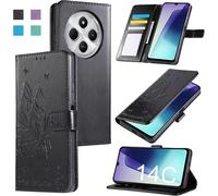 Case For Xiaomi 14C 4G Cases, Flip Folio Pu Leather Wallet Magnetic Wallet Card Slots Stand Feature Cover For Xiaomi 14C 4G (6.88"") - Black