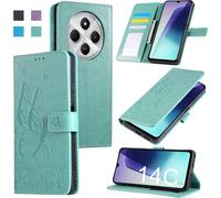 Case For Xiaomi 14C 4G Cases, Flip Folio Pu Leather Wallet Magnetic Wallet Card Slots Stand Feature Cover For Xiaomi 14C 4G (6.88"") - Green