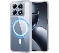 Case For Xiaomi 14t Pro Magnetic Compatible With Magsafe Wireless Charging, Anti-Yellowing Hard Pc Back Cover Anti-Scratch + Tpu Bumper Shockproof Transparent