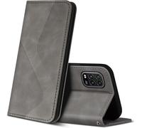 Case For Xiaomi Mi 10 Lite 5g, Premium Leather Protective Case Cover With [Card Slots] [Magnetic], Flip Folio Wallet For Xiaomi Mi 10 Lite 5g (Grey)