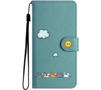 Case For Xiaomi Note 13 Pro 4g, Cute And Colourful Cat Protective Wallet Pouch Case Cover Flip Pu Leather Magnetic Closure Case With Stand Green