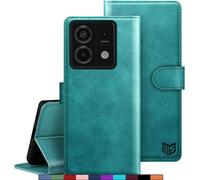Case For Xiaomi Note 13 Pro 5g/Poco X6 5g [Rfid Blocking] [Magnetic Protection] Card Slots Protection Pu Leather Case Cover Note 13 Pro Wallet Case Blue Green