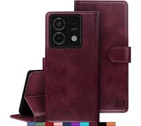 Case For Xiaomi Note 13 Pro 5g/Poco X6 5g [Rfid Blocking] [Magnetic Protection] Card Slots Protection Pu Leather Case Cover Note 13 Pro Wallet Case Wine Red
