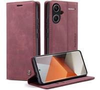 Case For Xiaomi Note 13 Pro Plus 5g Flip Case Leather Pouch Protective Wallet Flip Case Premium Cover Card Holder Magnetic Case For Note 13 Pro Plus Wine Red