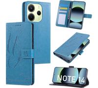 Case For Xiaomi Note 14 4G Case, Flip Folio Pu Leather Wallet Magnetic Wallet Card Slots Stand Feature Cover For Xiaomi Note 14 4G - Blue