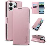Case For Xiaomi Note 14 4G - [Rfid Blocking ] Luxury Pu Protective Case [Magnetic] [Card Slot] [Stand] Wallet Flip Case, [Powder]