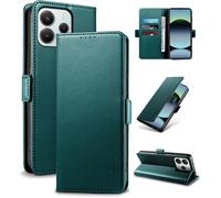 Case For Xiaomi Note 14 4G - [Rfid Blocking ] Luxury Pu Protective Case [Magnetic] [Card Slot] [Stand] Wallet Flip Case, [Green]