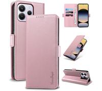 Case For Xiaomi Note 14 5G - [Rfid Blocking ] Luxury Pu Protective Case [Magnetic] [Card Slot] [Stand] Wallet Flip Case, [Powder]