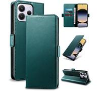 Case For Xiaomi Note 14 5G - [Rfid Blocking ] Luxury Pu Protective Case [Magnetic] [Card Slot] [Stand] Wallet Flip Case, [Green]