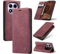 Case For Xiaomi Note 14 Pro 4g Premium Leather Protective Pouch Wallet Flip Case Magnetic Case Cover For Note 14 Pro 4g, Wine Red