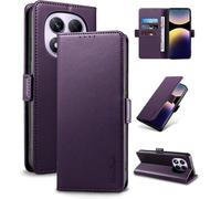 Case For Xiaomi Note 14 Pro 4G - [Rfid Blocking ] Luxury Pu Protective Case [Magnetic] [Card Slot] [Stand] Wallet Flip Case, [Purple]