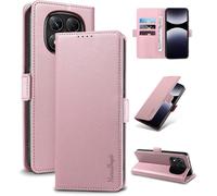 Case For Xiaomi Note 14 Pro/Pro+ 5G/Poco X7 - [Rfid Blocking] Luxury Pu Protective Case [Magnetic] [Card Slot] [Stand] Wallet Flip Case, [Powder]