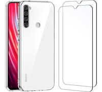 Case For Xiaomi Note 8 High Transparent Soft Tpu Gel Silicone And 2 × Tempered Glass Screen Protector Film For Xiaomi Note 8