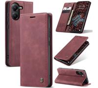 Case For Xiaomi Poco X7 Pro 5g Premium Leather Protective Pouch Wallet Flip Case Magnetic Case Cover For Xiaomi Poco X7 Pro, Wine Red