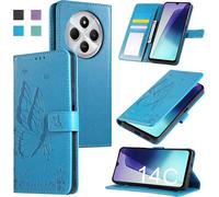 Case For Xiaomi Redmi 14c 4g Cases, Flip Folio Pu Leather Wallet Magnetic Wallet Card Slots Stand Feature Cover For Xiaomi Redmi 14c 4g (6.88"") - Blue