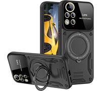 Case For Xiaomi Redmi Note 11 4g/Note 11s 4g,Built-In Camera Protection And Invisible Rotating Stand Heavy Duty Shockproof Military Multi-Functional Protection Case,Black