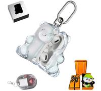 Case Funny Cover，Bear Shaped Protective Case for AirPods Pro 2/3/4，Cartoon Cute Earphone Cover，Soft PVC Design Full，Protective Shockproof，Anti-Scratch，Soft Silicone Cartoon Case (White Pro B,airpods4)