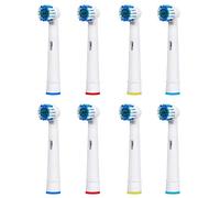 CASE & GLASS 8 (2x4) recharges brosse électrique pour Oral-B, compatible avec Oral-B/Vitaly Precision Clean, White Clean, Sensitive Clean, Oral-B Professional Care, modèle eb-17a / SB-17A