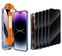 case & glass Lot de 5 films de protection d'écran automatiques de confidentialité compatibles avec Apple iPhone 13 et 13 Pro en verre trempé anti-espion, dureté 9H, anti-traces de doigts, haute