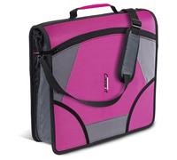 Case-it D-186 Classeur à fermeture éclair avec languette zippée - Anneaux en D de 10,2 cm - 5 pochettes - Capacité de 800 feuilles - Livré avec bandoulière - Magenta D-186