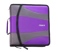 Case-It Le backpack Dual 2.0 Zipper Binder - Deux anneaux D de 2 pouces - 5 dossiers de fichiers de sujet - Pouses multiples - Capacite de 800 fe