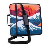 Case-it Might D-146-Wave Classeur à fermeture éclair, joint torique de 7,6 cm avec onglets 5 couleurs, porte-documents extensible, bandoulière et poignée