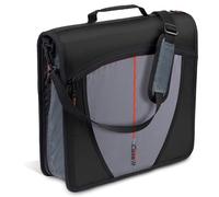 Case-it D-146-JBK Classeur à fermeture éclair avec languette zippée, joint torique de 7,6 cm avec onglets 5 couleurs, porte-documents extensible, bandoulière et poignée, noir de jais