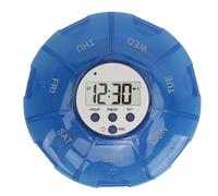 Case Klanata avec alarme, alarme de rappel du distributeur de médicaments, rappels vocaux pour les temps de médicament, configuration des rappels, organisateur de pilules pour les (Bleu)