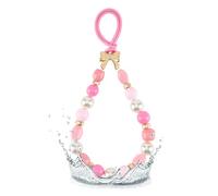 Case-Mate Breloque de sac pour fourre-tout, sac, sac à main, sac à main et glacière - Perle rose ballet, perles colorées avec boucle en silicone souple [15,2 cm] - Prêt à l'emploi - Breloque élégante