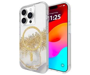 Case-Mate iPhone 15 Pro Coque - Karat Marble [Protection Contre Les Chutes de 12FT] [Compatible avec MagSafe] Coque magnétique à Paillettes pour iPhone 15 Pro 6.1", Anti-Rayures, Résistant aux Chocs