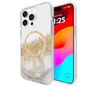 Coque MagSafe pour iPhone 15 Pro Max Silicone Design Marbre et Paillettes Anti-chutes 3m Recyclable Antibactérien