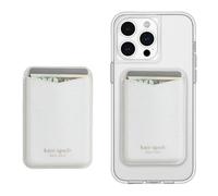 Case-Mate Kate Spade New York Porte-Cartes magnétique Compatible avec MagSafe Wallet Blanc pailleté