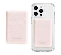 Case-Mate Kate Spade New York Portefeuille magnétique à Rabat pour téléphone/Porte-Cartes - Compatible avec Les téléphones et étuis MagSafe - Rose Scintillant