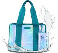 Case-Mate Large Travel Tote Bag - Sac à bandoulière étanche avec poche pour téléphone portable (Emerald Blue Soap Bubble)