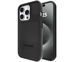 Case-Mate Pelican Protector Series - Coque pour iPhone 15 Pro 6,1" Compatible avec MagSafe, aimantée avec Technologie Anti-Rayures, Protection Contre Les Chutes de 5 m, Noir