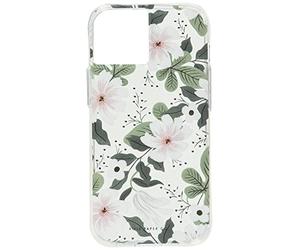 CASE-MATE Rifle Paper Co. Coque pour iPhone 13 - Willow Floral : Fine, Transparente, Compatible avec Le Chargement sans Fil, Protection Contre Les Chutes de 3 m, Protection Robuste, imprimé Floral