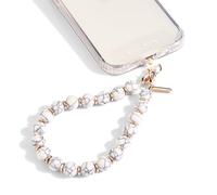 CASE-MATE Sangle de téléphone avec marbre perlé - Cordon de téléphone Amovible - Dragonne Mains Libres - Poignée réglable pour Femme - iPhone 14 Pro Max/13 Pro Max/12 Pro Max/11 - Marbre Blanc