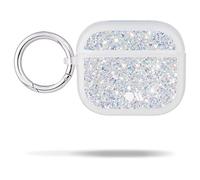 Case-Mate Twinkle Stardust Coque de Protection Compatible avec Apple AirPods 3e génération 2021 [Rechargeable Qi | Anneau métallique intégré | Découpe pour connecteur Lightning] - Paillettes