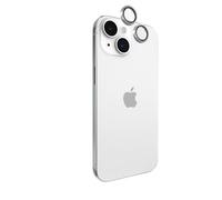 Verre de protection caméra pour iPhone 15/15 Plus avec Anneau en Aluminium Twinkle Argent