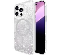 Case-Mate Waterfall Coque arrière Apple iPhone 16 Pro Max argent (effet étoilé) chargement par induction, compatible avec MagSafe CM054612