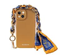 case&me avec Foulard pour iPhone 14, Protection Souple pour Appareil Photo, Cordon de Poignet, Coque de Mode Jaune