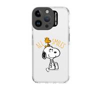 case&me Coque iPhone 15 Pro Peanuts, Coque iPhone Snoopy, Protection de l'appareil Photo, Boutons protégés, Transparent