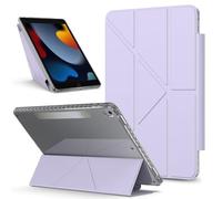 Case Tablet PC Compatible avec iPad 10,2 pouces (modèles 2021/2020/2019, génération 9/8/7), coque magnétique détachable, étui de protection fin, coque arrière transparente, support fin, housse de tabl