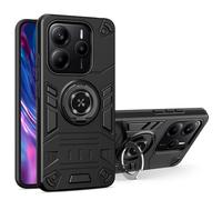 Case Tablet PC Coque de Protection intégrale for Xiaomi Redmi Note 14 4G/5G (163 mm), Double Couche de qualité Militaire, résistante aux Chocs, avec béquille Tablet Couverture arrière(Svart)