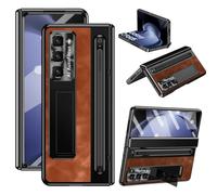 Case Tablet PC Étui à charnière en cuir compatible avec Samsung Galaxy Z Fold 5, coque de protection intégrale robuste et résistante aux chocs avec protection d'écran [anti-rayures], béquille et empla
