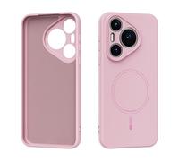 Case Tablet PC Étui magnétique Compatible avec Huawei Pura 70, Doublure Douce en Microfibre Anti-Rayures, Coque de Protection Fine en Silicone Liquide Antichoc Tablet Couverture arrière(Pembe)